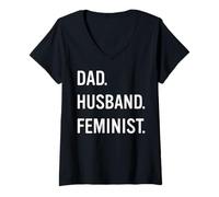 Mujer Trendy Apparel Women's History Month Dad Husband Feminist Camiseta Cuello V
