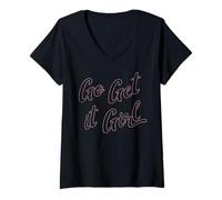 Mujer Trendy Apparel Women's History Month Go and Get It Girl Camiseta Cuello V