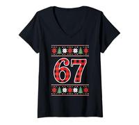 Mujer Trendy This MY Ugly 67 Jersey DE Navidad Jerga 6 7 Bruh Gen Camiseta Cuello V