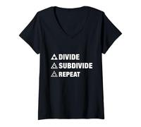 Mujer Triángulo Fractal Geometría Divide Subdivide Repeat Camiseta Cuello V