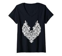 Mujer Tribal Phoenix Rising Camiseta Cuello V