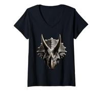 Mujer Triceratops Dinosaurio I Love Dinosaurs Cute Triceratops Camiseta Cuello V
