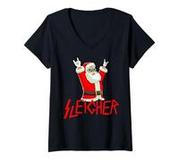 Mujer Trinero Divertido Navidad Heavy Metal Music Regalos Hombres Mujeres Camiseta Cuello V