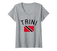 Mujer Trini Strong Trinidad & Tobago Flag Carnival Independence Camiseta Cuello V