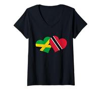 Mujer Trinidad & Tobago Bandera Trinitaria de Jamaica Camiseta Cuello V