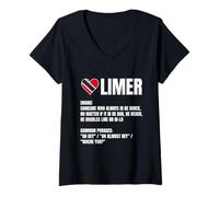 Mujer Trinidad Tobago Limer Word Def Heart Flag Caribbean Pride Camiseta Cuello V