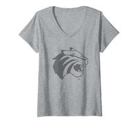 Mujer Trinity University Tigers Mascot Head Lee Roy Camiseta Cuello V