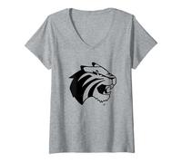 Mujer Trinity University Tigers Mascot Head Lee Roy Camiseta Cuello V