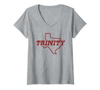 Mujer Trinity University Tigers State of Texas Logo Camiseta Cuello V