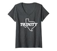 Mujer Trinity University Tigers State of Texas Logo Camiseta Cuello V