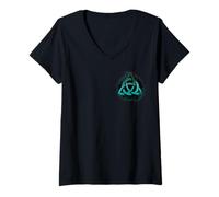 Mujer Triquetra, símbolo vikingo, nórdico, nudo celta Camiseta Cuello V