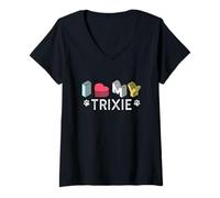 Mujer Trixie - Nombre Personalizado para Perros Trixie Pet Lover Camiseta Cuello V