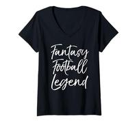 Mujer Trofeo del Campeonato de la Fantasy League Fantasy Football Legend Camiseta Cuello V