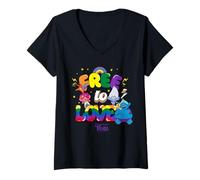 Mujer Trolls Free to Love Rainbow Camiseta Cuello V