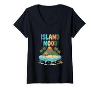 Mujer Tropical Island Mood Summer Beach Vacation Vibes Camiseta Cuello V