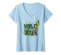 Mujer Tropical Macaw Parrots Jungle Nature Bird Design Life Quotes Camiseta Cuello V