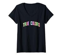 Mujer True Colors Inspirador Motivacional Optimista Camiseta Cuello V