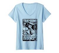 Mujer True Crime and Cats Furensic Evidence Funny Cat Lover Dueño Camiseta Cuello V