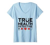 Mujer True Health Detective Medicina Interna Médico Internista Camiseta Cuello V