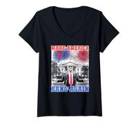 Mujer TRUMP 4 de julio HACER ESTADOS UNIDOS DE NUEVO BOOM ESTADOUNIDENTE Camiseta Cuello V