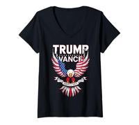 Mujer Trump Vance 2024 Eagle USA Flag Take America Back Camiseta Cuello V