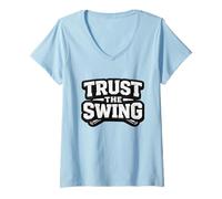 Mujer Trust The Swing Golf Buddies Citas de Golf Vibe Golfers Camiseta Cuello V