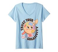Mujer Trust Your Creativity Artist Motivation Saying Camiseta Cuello V