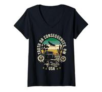Mujer Truth or Consequences NM USA Hotrod, diseño de estilo retro Camiseta Cuello V