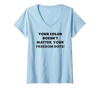 Mujer Tu Color no Importa. Tu Libertad sí Camiseta Cuello V