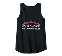 Mujer Tu elección mi comisión Agente de Bienes raíces Divertido Agente inmobiliario Camiseta sin Mangas