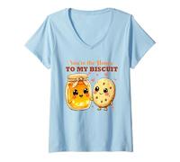 Mujer Tú Eres la Miel de mi Amor por los Amantes de la Comida Kawaii de Biscuit Camiseta Cuello V