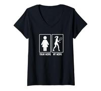 Mujer Tu Esposa mi Esposa Amante del Tenis | Matrimonio Divertido Camiseta Cuello V
