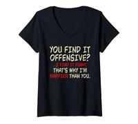 Mujer Tú Lo Encuentras Ofensivo Yo Lo Encuentro Divertido Camiseta Cuello V