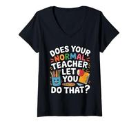 Mujer ¿Tu Maestro Normal te Deja Hacer eso? Camiseta Cuello V