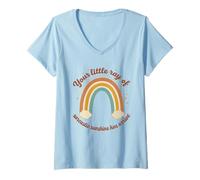 Mujer Tu pequeño Rayo de Sol sarcástico ha Llegado Rainbow Camiseta Cuello V