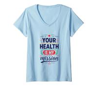 Mujer Tu Salud es mi misión Médico Profesional Camiseta Cuello V