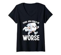 Mujer Tu Trabajo podría ser Peor Camiseta Cuello V