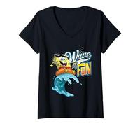 Mujer Tubo Interior Oficial de Bob Esponja Squarepants Wave of Fun Camiseta Cuello V