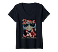 Mujer Tupac All Eyez Camiseta Cuello V