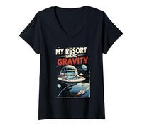 Mujer Turismo Espacial My Resort Has No Gravity Camiseta Cuello V