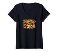 Mujer Turn Up The Spice Hot Chili Peppers Foodie Design Camiseta Cuello V