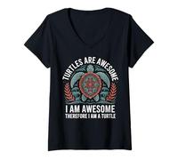 Mujer Turtles Are Awesome I Am Awesome Camiseta Cuello V