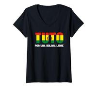 Mujer Tuto Presidente Bolivia Libre Elecciones Bolivianas 2025 Camiseta Cuello V