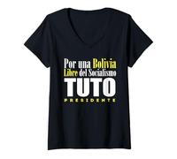 Mujer Tuto Presidente Libertad para Bolivia Elecciones Bolivianas 2025 Camiseta Cuello V