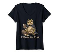 Mujer T'was The Ale M'Lord Funny Drunk Frog Beer Weird Medieval Camiseta Cuello V
