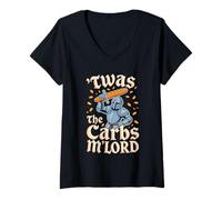 Mujer 'TWAS The Carbs M'Lord Bread EnthusiastMedieval Paladin Camiseta Cuello V