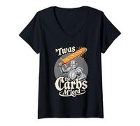 Mujer 'TWAS The Carbs M'Lord Bread EnthusiastMedieval Paladin Camiseta Cuello V