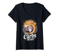 Mujer 'TWAS The Carbs M'Lord Funny Fantasy Wizard Magic Spell Camiseta Cuello V