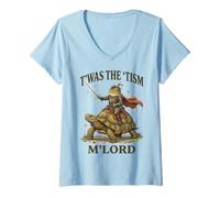 Mujer T'Was The 'Tism M'Lord Funny Autism Awareness Frog Knight Camiseta Cuello V