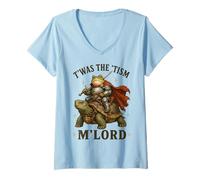 Mujer T'Was The 'Tism M'Lord Funny Autism Awareness Frog Knight Camiseta Cuello V
